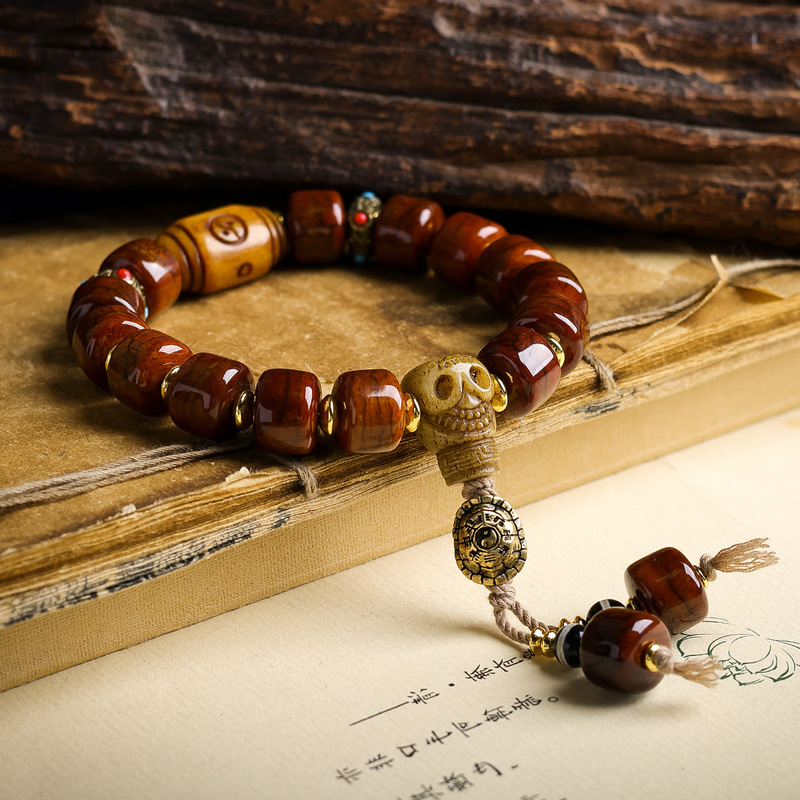 Ethnic Fashion Way - Tibetan jewelry yak bone crackle-patterned ,