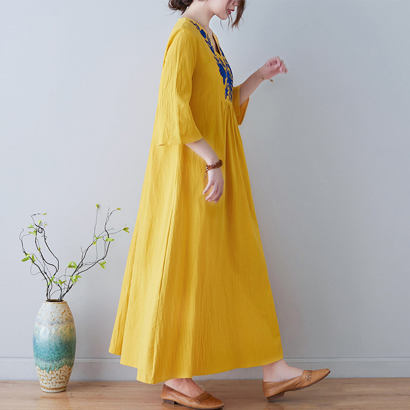 New Ethnic Style Loose Deep V- - Ethnic Fashion Style review and price