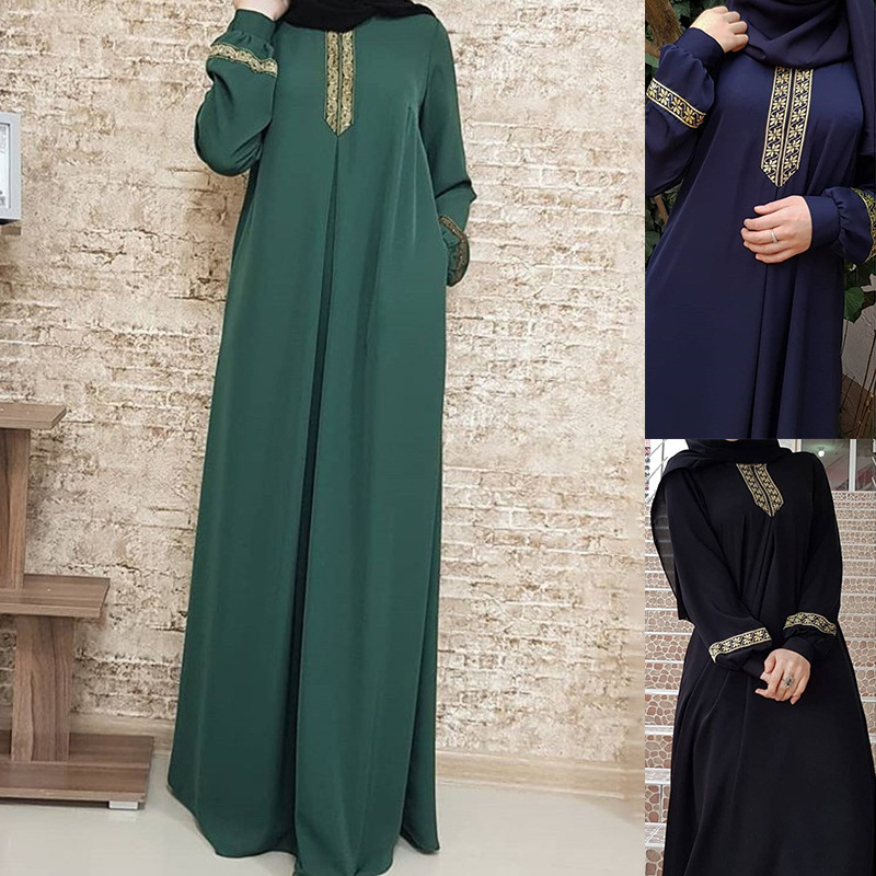 Muslim Ethnic Style Print Abay - Ethnic Fashion Clothing review and price