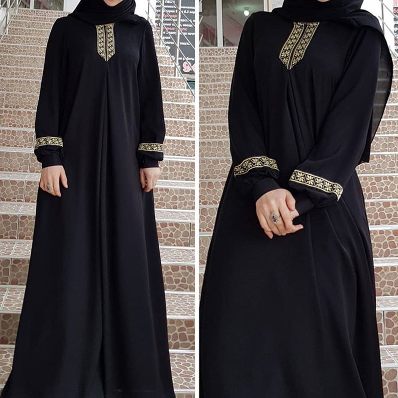 Muslim Ethnic Style Print Abay - Ethnic Fashion Clothing review and price